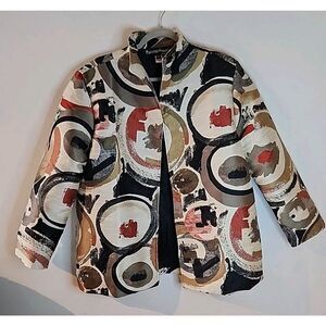 Painted Pony Womens Multicolor Geometric Long Sleeve Boho Jacket Size XL USA